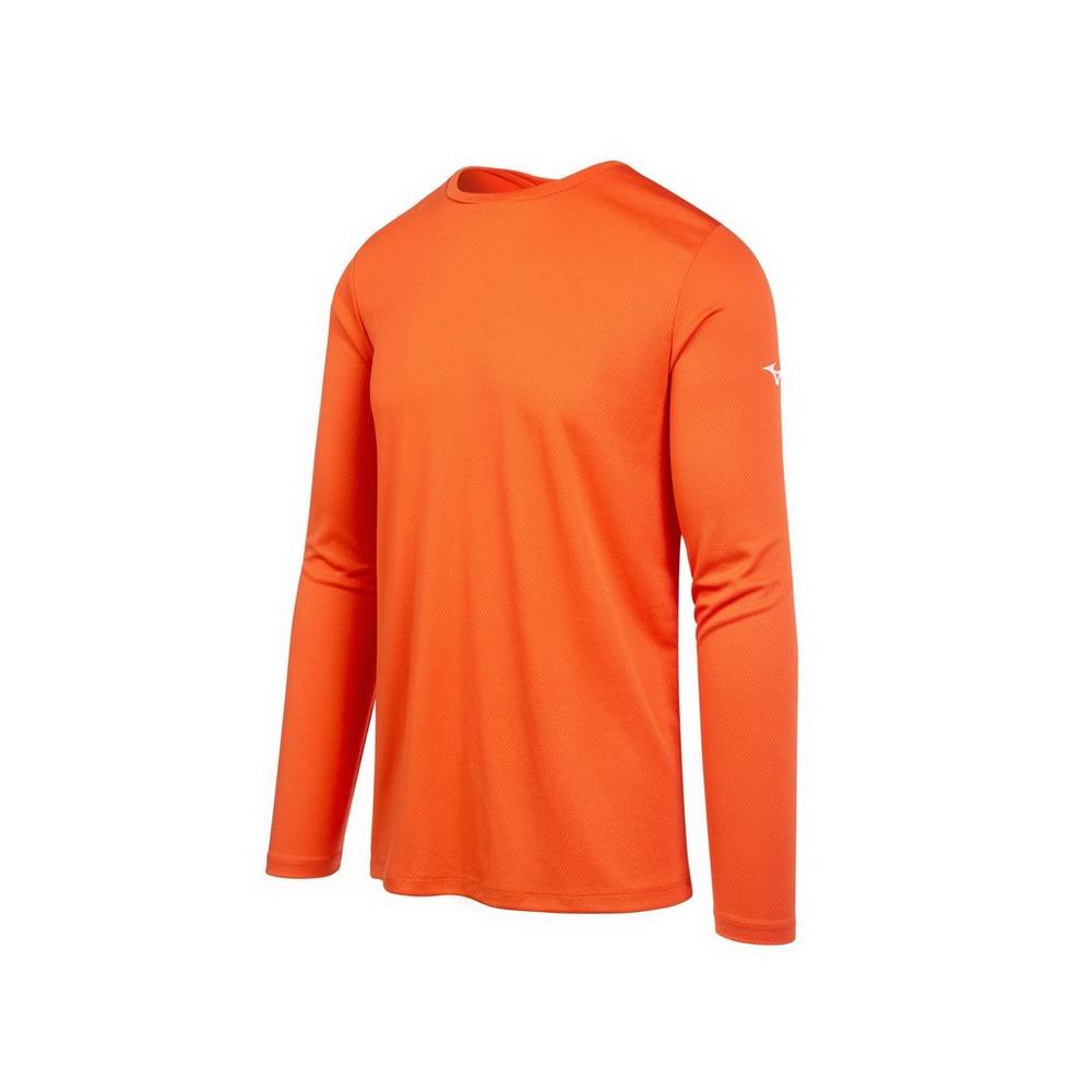 Camisetas Mizuno Long Sleeve Hombre Naranjas Baratas ZIWE-63758